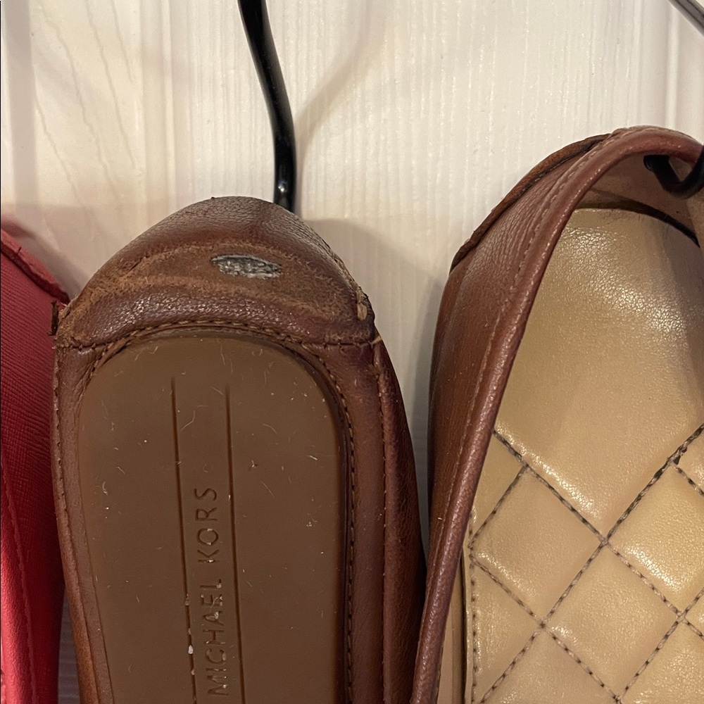 Michael Kors Quilted Flats in Pink, Brown, and Black- All 3 pairs Size 8- Bundle - Picture 6 of 7